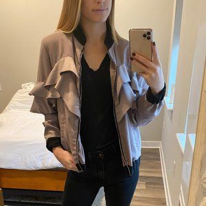 Missguided Ruffle Bomber Jacket